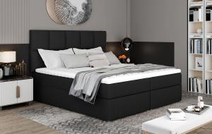 NABBI Grosio 185 čalúnená manželská posteľ s úložným priestorom čierna (Sawana 14)