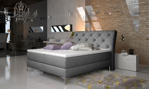 NABBI Amika 180 čalúnená manželská posteľ s úložným priestorom sivá
