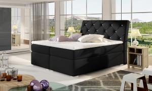 NABBI Beneto 180 čalúnená manželská posteľ s úložným priestorom čierna (Soft 11)