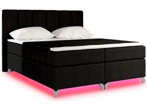 NABBI Barino 160 čalúnená manželská posteľ s úložným priestorom čierna (Sawana 14)