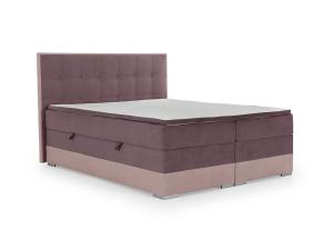 NABBI Dalino 160 čalúnená manželská posteľ s úložným priestorom fialová / ružová