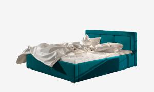 NABBI Branco 160 čalúnená manželská posteľ s roštom tyrkysová