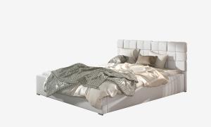 NABBI Galimo 160 čalúnená manželská posteľ s roštom biela