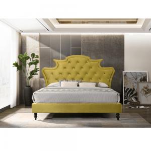 TEMPO KONDELA Reina manželská posteľ s roštom zlatá #2 small
