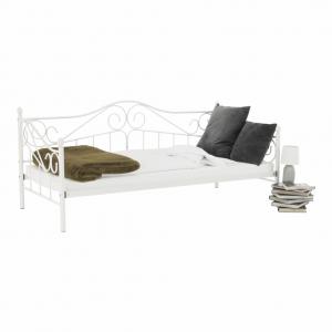 TEMPO KONDELA Daina kovová jednolôžková posteľ s roštom biela #2 small