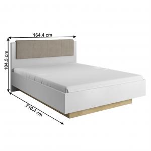 TEMPO KONDELA City manželská posteľ s úložným priestorom biela / dub grandson / biely lesk #1 small