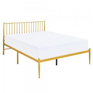 TEMPO KONDELA Zahara kovová manželská posteľ s roštom zlatá