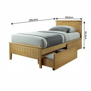 TEMPO KONDELA Midea jednolôžková posteľ s roštom dub #2 small