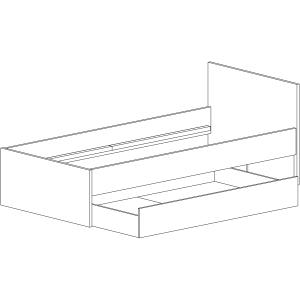 BOG-FRAN Aygo AG12 jednolôžková posteľ (váľanda) s uložným priestorom pieskový buk / peltro #3 small