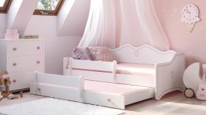ArtAdr Detská posteľ Emka II Farba: Biela / ružový úchyt