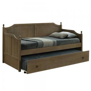 KONDELA Baroba rustikálna jednolôžková posteľ s prístelkou 90x200 cm dub antický