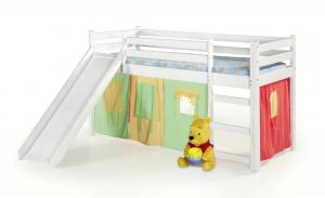 Detská poschodová posteľ so šmýkačkou Neo Plus jelša Halmar Biela