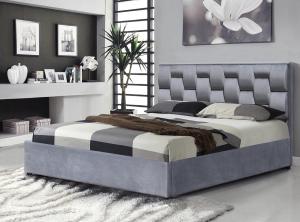 HALMAR Annabel 160 čalúnená manželská posteľ s úložným priestorom sivá