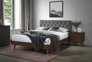 HALMAR Cassidy 160 manželská posteľ s roštom orech / sivá