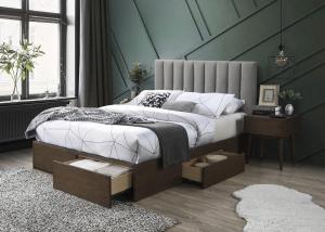 HALMAR Gorashi 160 manželská posteľ s roštom a úložným priestorom orech / sivá