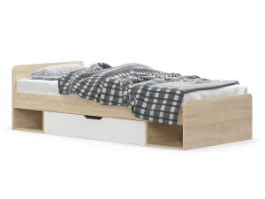 NABBI Tavir 90 jednolôžková posteľ s roštom 90x200 cm dub sonoma / biela