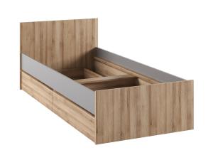 Jednolôžková posteľ s úložným priestorom Boran 90 - dub artisan / sivá