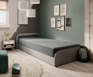 ArtElta Jednolôžková posteľ PARYS sivá | 80 x 190 cm Farba: Ľavá / Sawana 05 #3 small