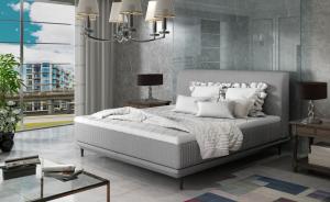 ArtElta Manželská posteľ ASTERIA | 140 x 200 cm Farba: Sivá / Cover 83