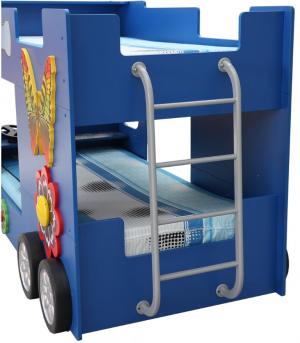 Artplast Detská poschodová posteľ Happy Bus modrý #3 small