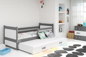 BMS Detská posteľ RICO 2 / SIVÁ 200x90 Farba: Biela