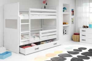 BMS Detská poschodová posteľ RICO / BIELA 190x80 Farba: Biela