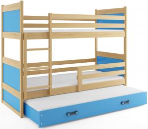 BMS Detská poschodová posteľ s prístelkou RICO 3 / borovica 160x80 cm Farba: Biela #3 small