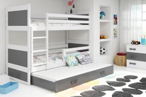 BMS Detská poschodová posteľ s prístelkou RICO 3 / biela 190x80 cm Farba: Biela #3 small