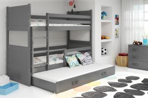 BMS Detská poschodová posteľ s prístelkou RICO 3 / sivá 190x80 cm Farba: Biela #3 small
