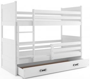 BMS Detská poschodová posteľ s prístelkou RICO 3 / biela 200x90 cm Farba: biela/biela