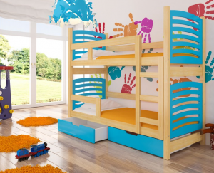 ArtAdr Detská poschodová posteľ Osuna Farba: Borovica / modrá