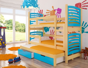 ArtAdr Detská poschodová posteľ Soria Farba: Borovica / modrá