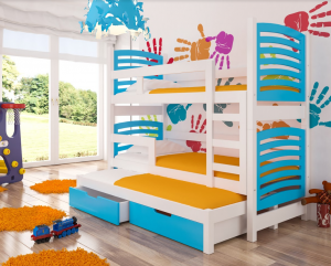 ArtAdr Detská poschodová posteľ Soria Farba: Borovica / modrá #2 small