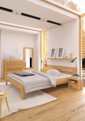 Drewmax Manželská posteľ - masív LK211 | 180 cm dub Farba: Dub prírodný #2 small