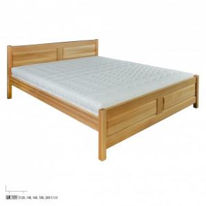 Drewmax Manželská posteľ - masív LK109 | 140 cm buk Morenie: Jelša