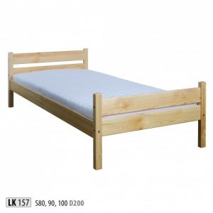 Drewmax Jednolôžková posteľ - masív LK157 | 80 cm borovica Morenie: Jelša