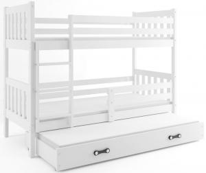 BMS Poschodová detská posteľ Carino 3 s prístelkou 80x190 Farba: Biela / biela