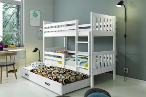 BMS Poschodová detská posteľ Carino 3 s prístelkou 80x190 Farba: Biela / biela #1 small
