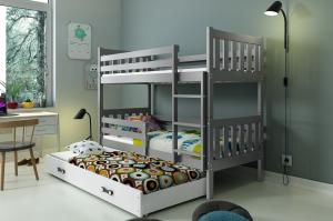 BMS Poschodová detská posteľ Carino 3 s prístelkou 80x190 Farba: Biela / biela #2 small