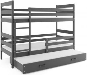 BMS Detská poschodová posteľ Eryk 3 s prístelkou / sivá Farba: Sivá / sivá, Rozmer.: 160 x 80 cm