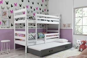 BMS Detská poschodová posteľ s prístelkou ERYK 3 | biela Farba: Biela / biela, Rozmer.: 160 x 80 cm #2 small