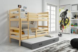 BMS Detská poschodová posteľ s prístelkou ERYK 3 | borovica Farba: Borovica / biela, Rozmer.: 160 x 80 cm #2 small