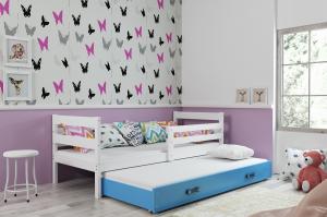 BMS Detská posteľ s prístelkou ERYK 2| BIELA Farba: Biela / biela, Rozmer.: 190 x 80 cm #2 small