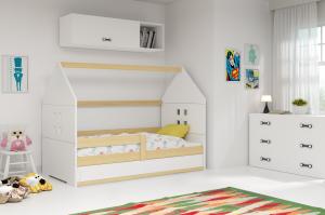 BMS Detská posteľ domček DOMI 1 borovica s úložným priestorom Farba: Borovica / biela #1 small