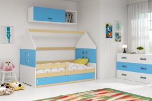BMS Detská posteľ domček DOMI 1 borovica s úložným priestorom Farba: Borovica / biela #2 small