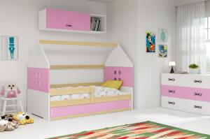 BMS Detská posteľ domček DOMI 1 borovica s úložným priestorom Farba: Borovica / biela #3 small