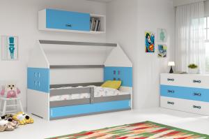 BMS Detská posteľ domček DOMI 1 sivá s úložným priestorom Farba: Sivá / biela #3 small