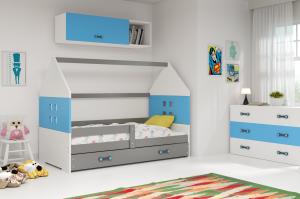BMS Detská posteľ domček DOMI sivá so zásuvkou Farba: Sivá / sivá #3 small