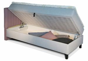 New design Čalúnená posteľ NOVO s krátkym čelom, Ľavá varianta Rozmer.: 80 x 200 cm #1 small