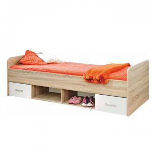 TEMPO KONDELA Emio Typ 4 90 detská posteľ s úložným priestorom dub sonoma / biela